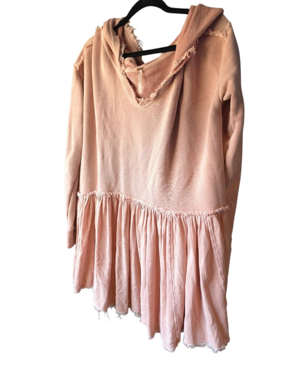 Free People Summer Dreams Pullover Gauze Rose Pink Oversized Hoodie S